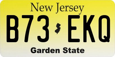 NJ license plate B73EKQ