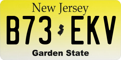 NJ license plate B73EKV