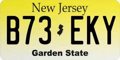 NJ license plate B73EKY