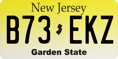 NJ license plate B73EKZ