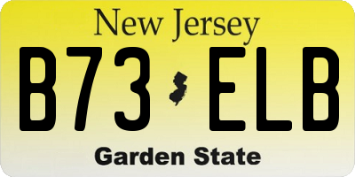 NJ license plate B73ELB