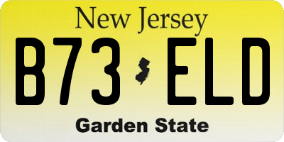 NJ license plate B73ELD