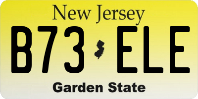 NJ license plate B73ELE