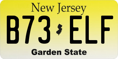 NJ license plate B73ELF