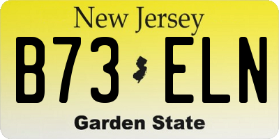 NJ license plate B73ELN