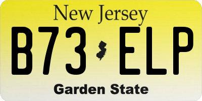 NJ license plate B73ELP