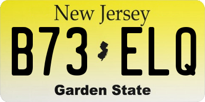 NJ license plate B73ELQ