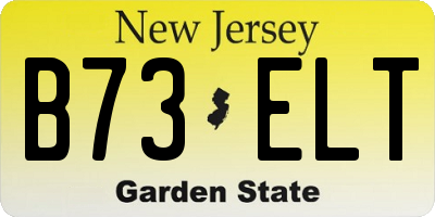 NJ license plate B73ELT