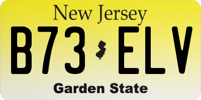 NJ license plate B73ELV