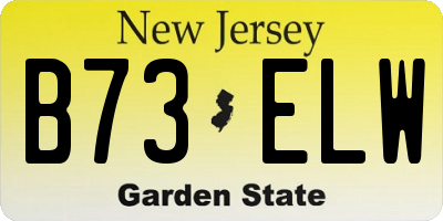 NJ license plate B73ELW