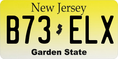 NJ license plate B73ELX