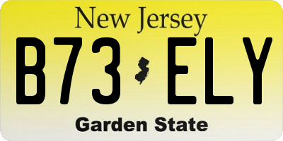 NJ license plate B73ELY