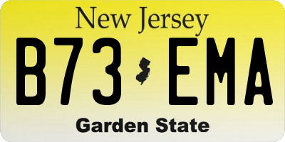 NJ license plate B73EMA