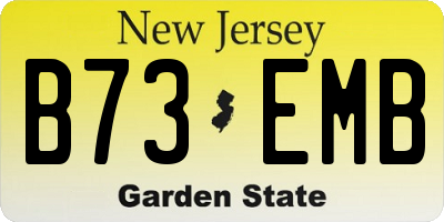 NJ license plate B73EMB