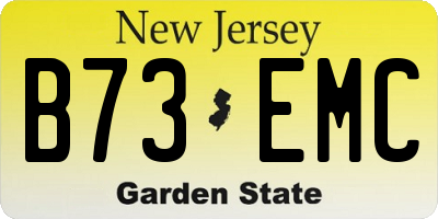 NJ license plate B73EMC