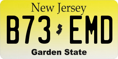 NJ license plate B73EMD