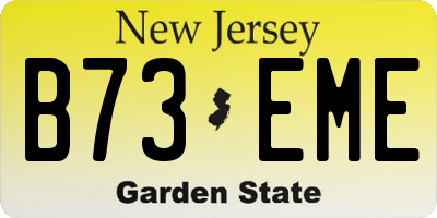 NJ license plate B73EME