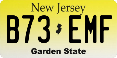 NJ license plate B73EMF