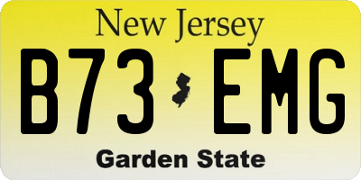 NJ license plate B73EMG