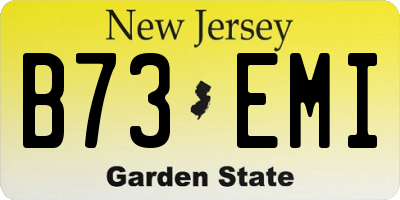NJ license plate B73EMI