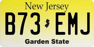 NJ license plate B73EMJ