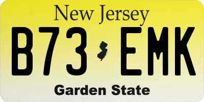 NJ license plate B73EMK