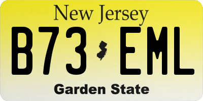 NJ license plate B73EML