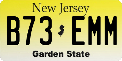 NJ license plate B73EMM