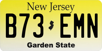 NJ license plate B73EMN