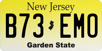 NJ license plate B73EMO