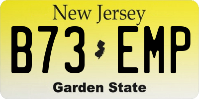 NJ license plate B73EMP