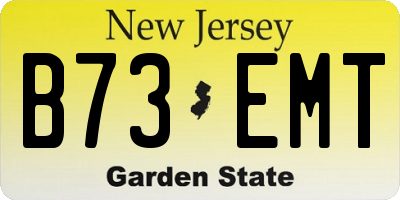 NJ license plate B73EMT
