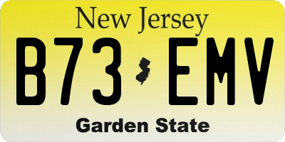 NJ license plate B73EMV