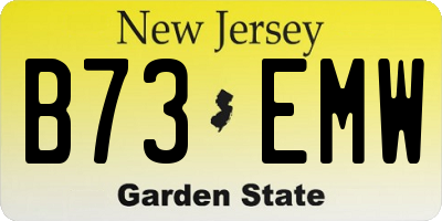 NJ license plate B73EMW