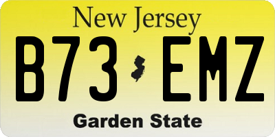 NJ license plate B73EMZ