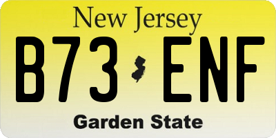 NJ license plate B73ENF