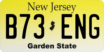 NJ license plate B73ENG