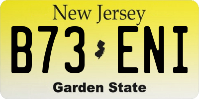 NJ license plate B73ENI