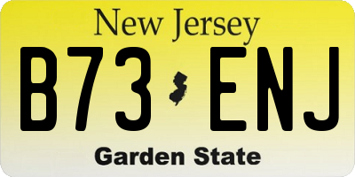 NJ license plate B73ENJ