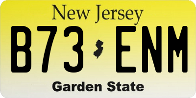 NJ license plate B73ENM