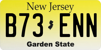 NJ license plate B73ENN