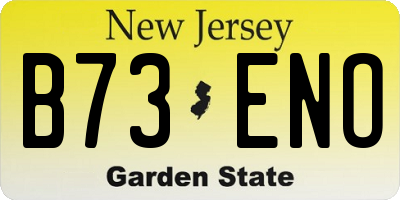 NJ license plate B73ENO