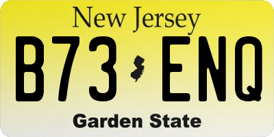 NJ license plate B73ENQ