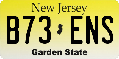 NJ license plate B73ENS