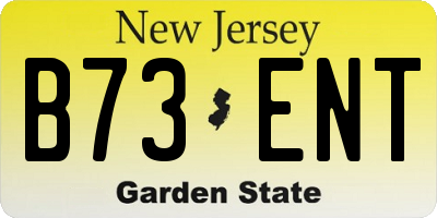 NJ license plate B73ENT