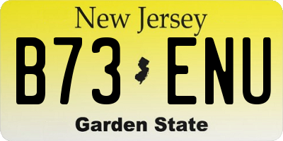 NJ license plate B73ENU