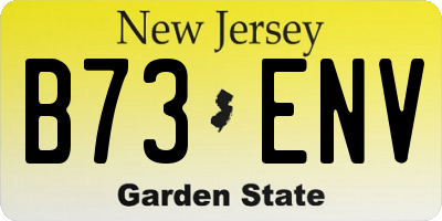 NJ license plate B73ENV