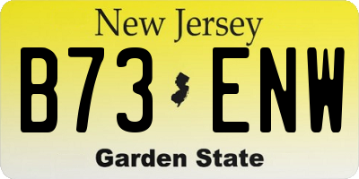 NJ license plate B73ENW
