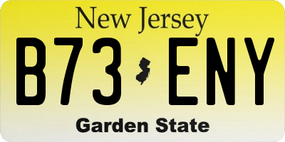 NJ license plate B73ENY