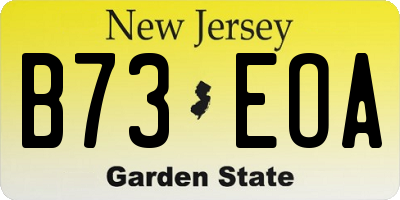NJ license plate B73EOA